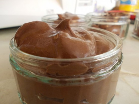 Chocolate and run tofu mousse