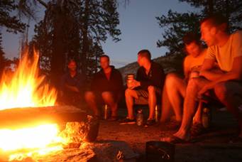 winter fire camping