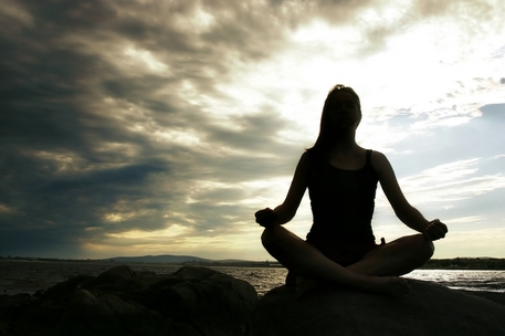 Photo of a woman meditating