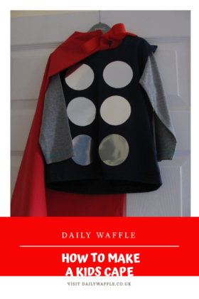 Pinterest image for How to make a kids cape