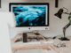 home working set up with computer
