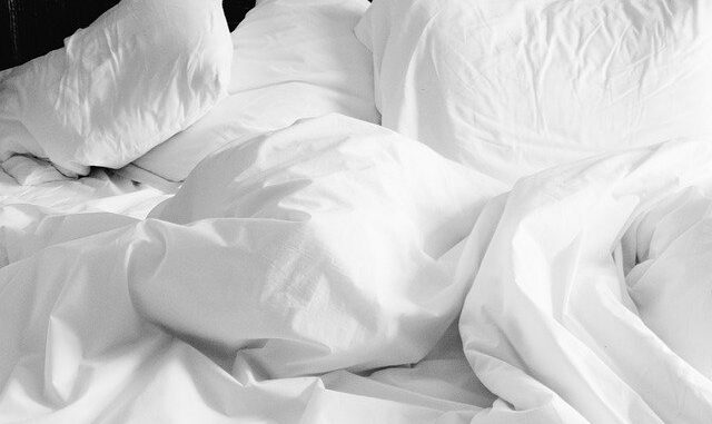 Photo of a messy bed