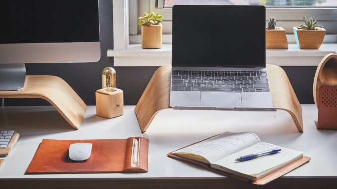 best home office designs -turned off laptop computer