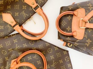 brown louis vuitton monogram leather handbag