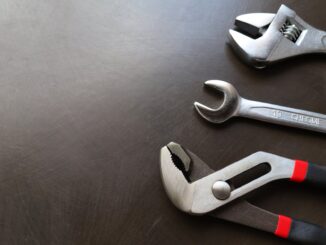 different wrenches on workbench