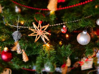 close up of christmas decoration hanging on tree - the true cost of christmas