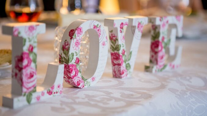 Wedding spend up by 90% in 2021- festive decoration for celebration party in restaurant