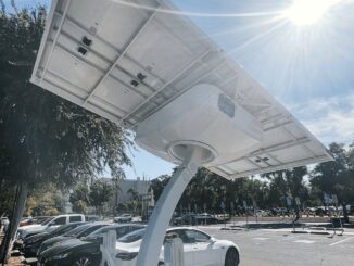 parked cars near charging stations